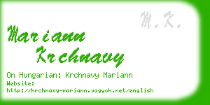 mariann krchnavy business card